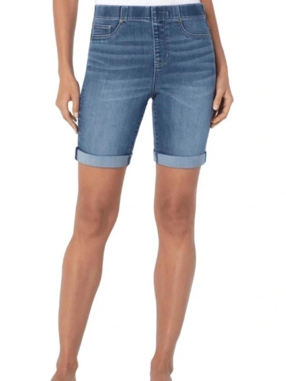 NWT Liverpool Jeans Eco Pull-on Bermuda Shorts size 6 in Bixby Wash